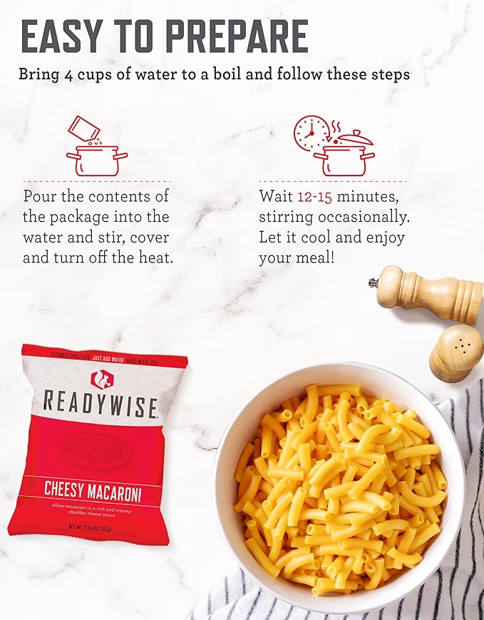 ReadyWise Emergency Food Supply - 84 Servings Breakfast & Entrée Bucket, Protein Meals, Dehydrated