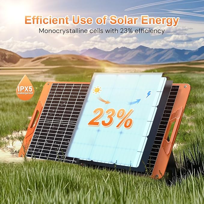 60W Portable Solar Panel for Power Station, 19.8V Foldable Solar Charger with DC/XT60/Anderson
