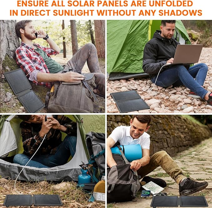 REDIGOO Portable 10W Solar Panel Charger, Mini Solar Panel with USB-C Outputs Compatible with Cell