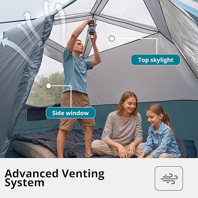 Camping Tents 4/6 Person Pop Up Instant Tent - Setup in 60s for Family Camping, Windproof Design