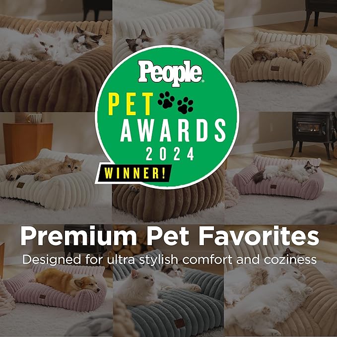 Bedsure Cute Dog Couch for Pets - Fluffy Dog Sofa with Premium Soft Corduroy Fleece, Pet Couch Bed
