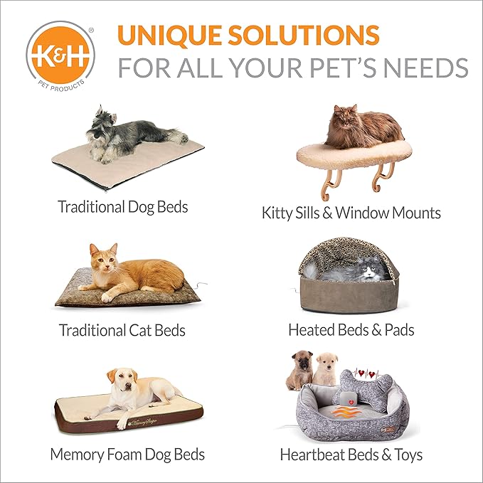 K&H Pet Products Heated Extreme Weather Outdoor Kitty Pad, Waterproof Heated Cat Mat, Pet Warmer