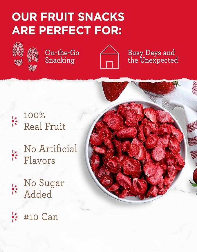 READYWISE - Simple Kitchen Freeze Dried Strawberries, 18 Servings, Vegan, Gluten Free, Healthy