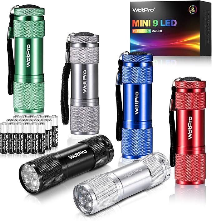 WdtPro LED Mini Flashlights, Super Bright Flashlight with Lanyard, Assorted Colors - Best Tac Torch