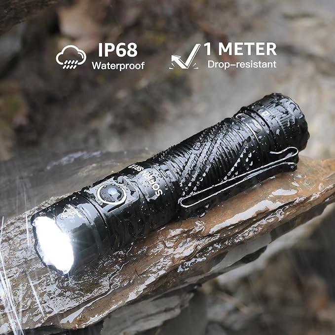 Pocket Flashlight Rechargeable LED Light - Sofirn SR12 Small Flashlights Powerful, Bright EDC