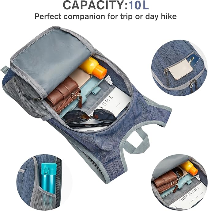 G4Free 10L/15L Hiking Backpack Lightweight Packable Hiking Daypack Small Travel Outdoor Foldable