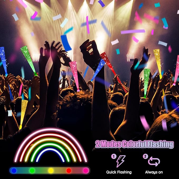 48PCS Fiber Optic Wand Glow Sticks, LED Light Up Wand, Glow in the Dark Party Supplies, Light Up
