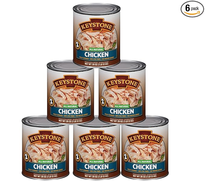 Keystone All Natural Premium Canned Chicken 28 Oz Fully Cooked | No Water Added | Ready to Meat |