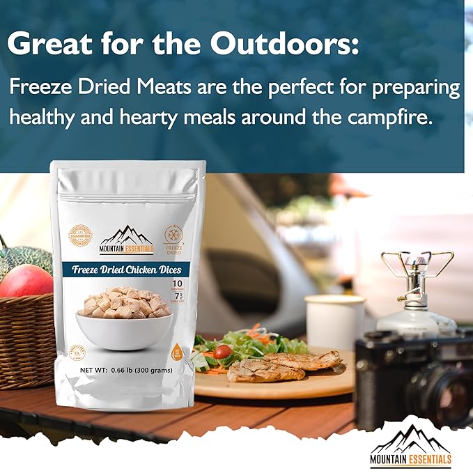 MOUNTAIN ESSENTIALS Freeze-Dried Diced Chicken ??Fully Cooked and Ready to Eat | Everyday Pantry