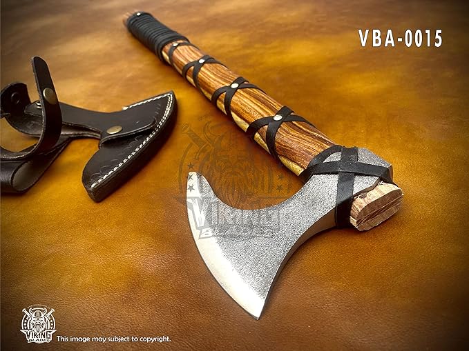 SHINY CRAFTS -Norse Viking Axe, Hatchet with Leather Sheath Best Tomahawk Viking Hatchet- Viking