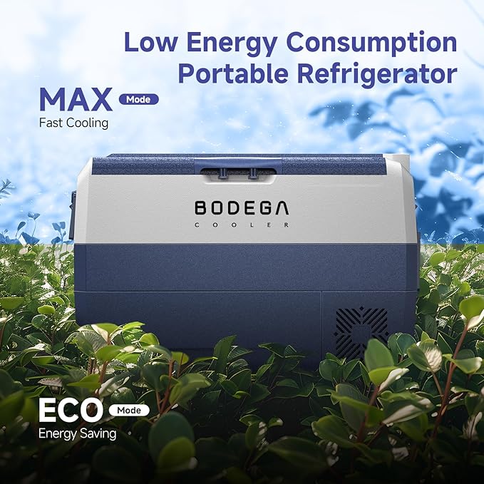 BODEGACOOLER 12 Volt Car Refrigerator,53Quart RV Fridge APP Control, Portable Car Freezer, (50L)
