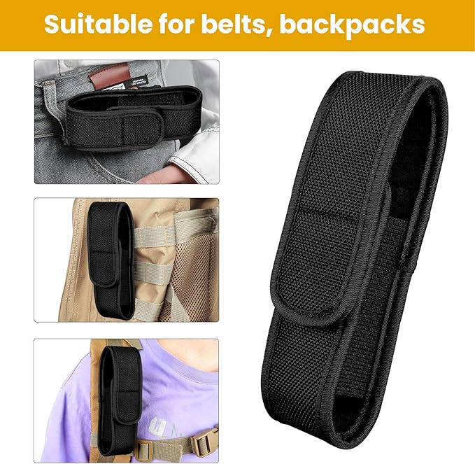 Wurkkos Flashlight Holster, LED Tactical Flashlight with Elastic Nylon, Flashlight Pouch, Nylon
