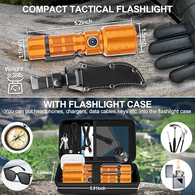 Flashlights High Lumens Rechargeable, Super Bright Long Range Small Powerful Flashlight, 6 Modes