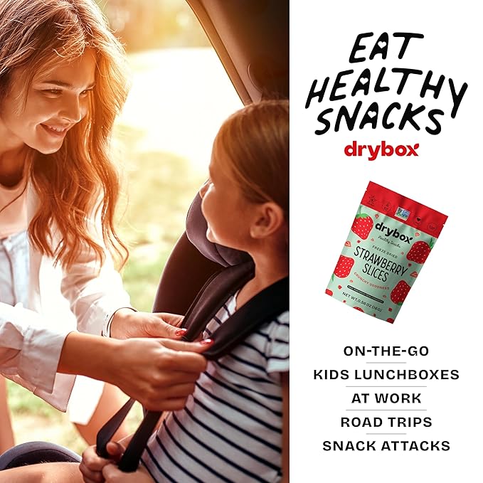 Drybox Freeze Dried Strawberries Sliced | 100% Natural Fruit | Freeze Dried Strawberry Source | No