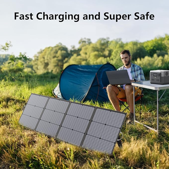 220W Portable Solar Panel, Foldable 220 Watt 40V Solar Charger, IP67 Waterproof for Outdoor