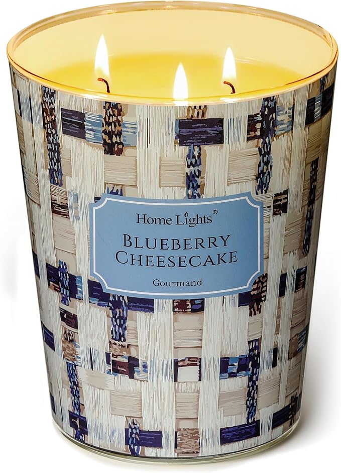 HomeLights Scented Candles for Women & Men, 34oz Candle Jars Aromatherapy 3-Wick Candle, Ideal for