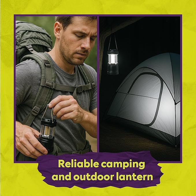 ATack LED Camping Lantern Battery Powered 4-Pack Camping Flashlight Lantern for Power Outages