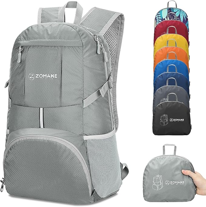 ZOMAKE Lightweight Packable Backpack 35L, Light Foldable Backpacks Water Resistant Collapsible