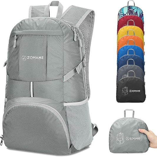 ZOMAKE Lightweight Packable Backpack 35L, Light Foldable Backpacks Water Resistant Collapsible