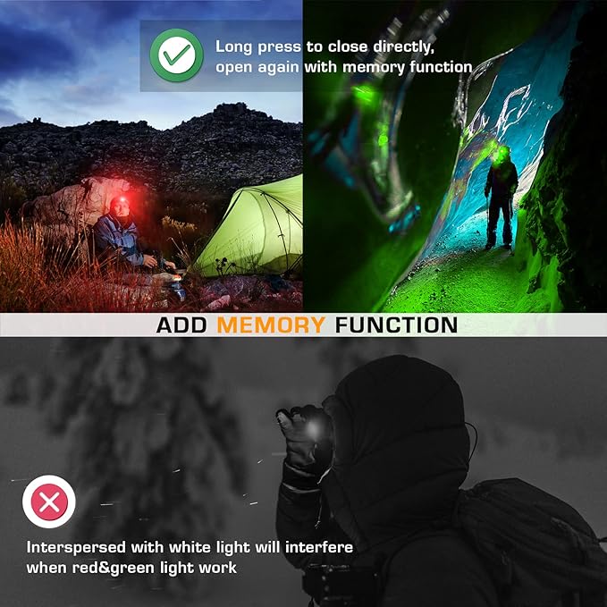 EverBrite Headlamp, 2 Pack Kids Headlamp with Red Light and Memory Function, Head Lamp for Adults
