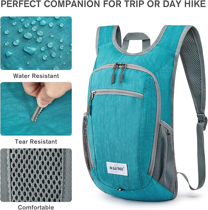 G4Free 10L/15L Hiking Backpack Lightweight Packable Hiking Daypack Small Travel Outdoor Foldable