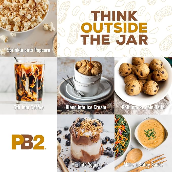 PB2 Pure Peanut Butter Powder - [2 lb/32 oz Jar] - No Added Sugar, No Added Salt, No Added