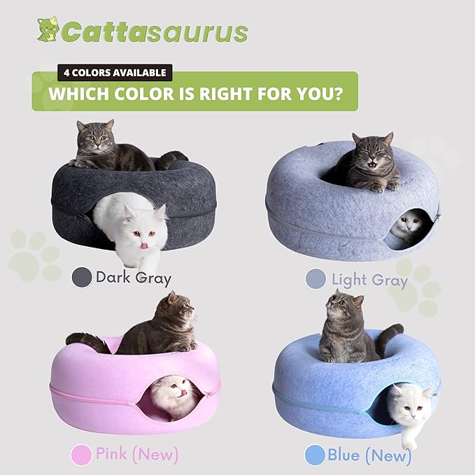 CATTASAURUS Peekaboo Cat Cave for Multiple & Large Cats Up to 30-45 Lbs, Scratch Detachable &