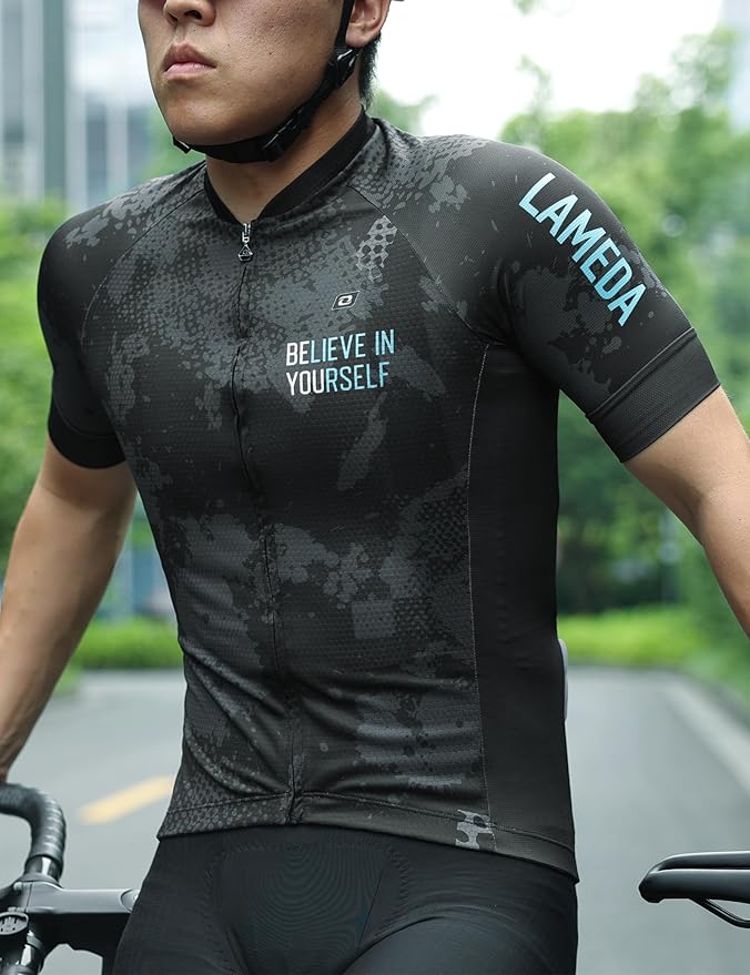 LAMEDA Men's Cycling Jersey Breathable Lightweight Bike Jersey Short Sleeve Quick Dry Moisture