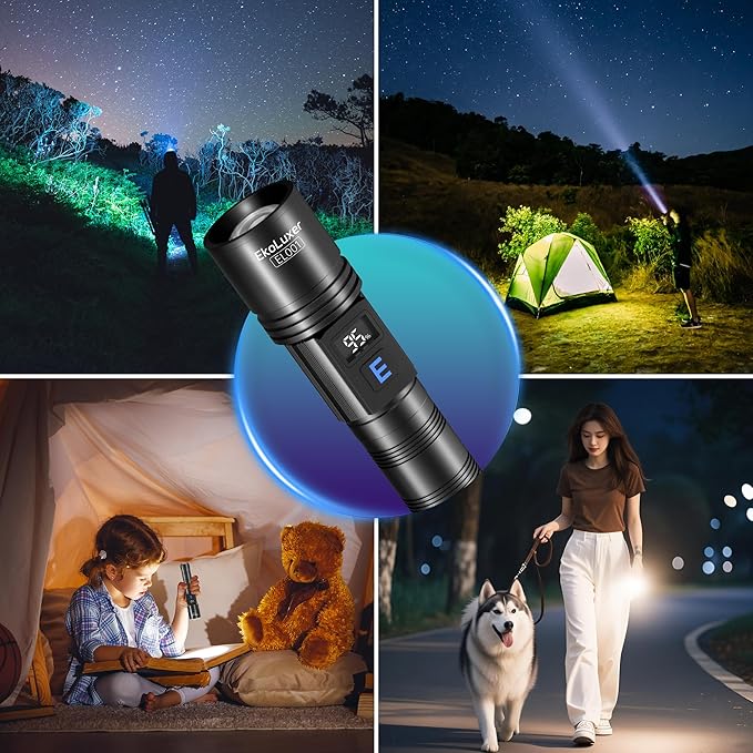 3Pack Rechargeable Flashlights 990,000 High Lumens, Super Bright Flashlight with LCD Digital