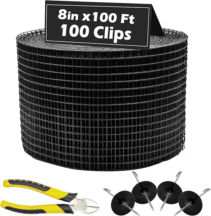 PROLEE 8 Inch X 100FT Solar Panel Bird/Critter Guard Anti-Rust with 100 Fastener Clips Rooftop