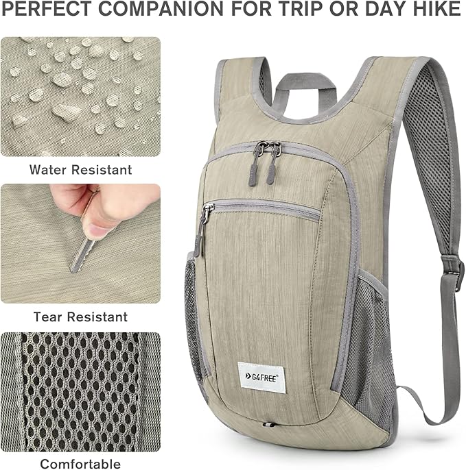 G4Free 10L/15L Hiking Backpack Lightweight Packable Hiking Daypack Small Travel Outdoor Foldable
