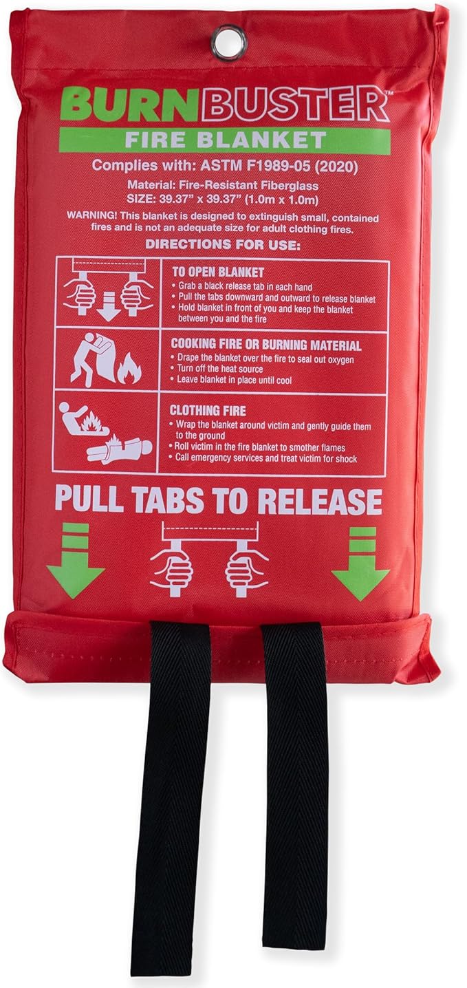 Emergency Fire Blanket - ASTM Certified Fire Suppression Blanket for Home, Kitchen, Grill, Camping