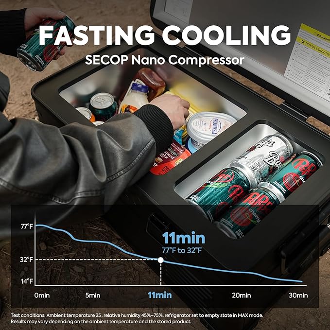 ICECO APL20 12V Refrigerator with Battery, 21 Qts Aluminum Portable Freezer, Car Fridge with SECOP