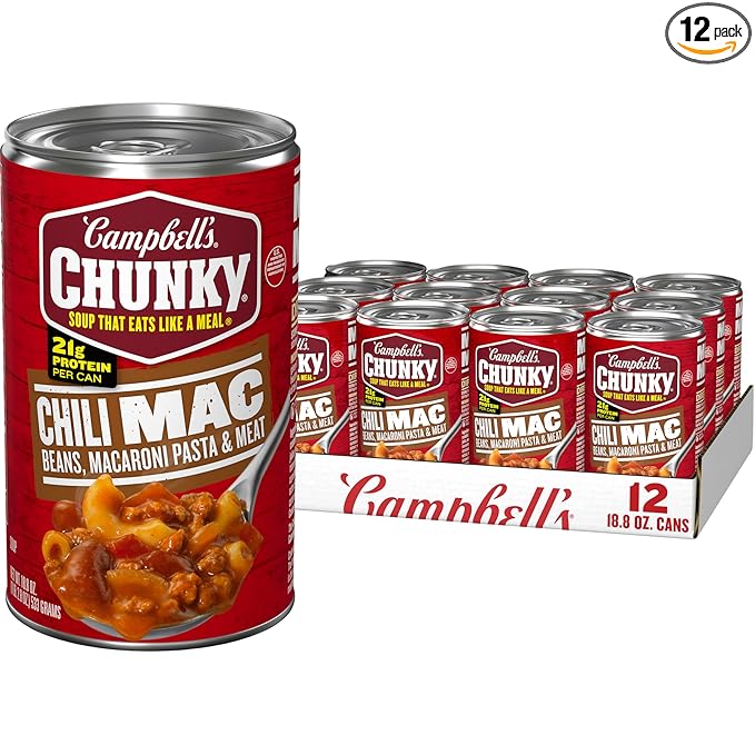 Campbell?™s Chunky Chili Mac Soup, 18.8 oz Can (12 Pack)