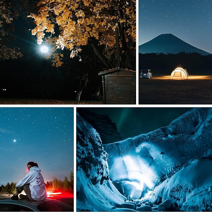 16500mAh 3000LM 4Color Flashlight Portable LED Camping Lantern Rechargeable Light 60W with Magnet