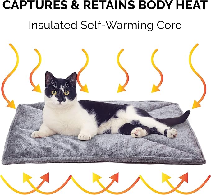 Furhaven ThermaNAP Self-Warming Cat Bed for Indoor Cats & Small Dogs, Washable & Reflects Body Heat