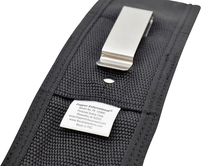Metal Clip Holster for 9 oz. and 9.2 oz. Bear Spray and Pepper Spray Canisters - Easy to Access