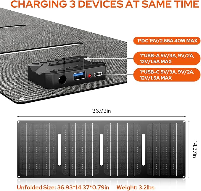 Portable Power Station with Foldable 40W Solar Panel, 100W Solar Powered Generator with Panels,110V