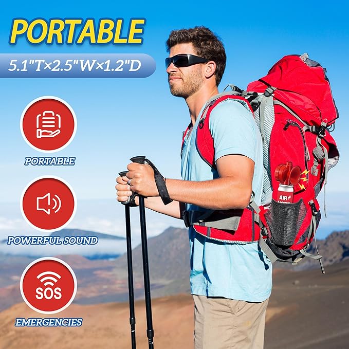 1.4oz Boat Air Horn, 130DB Heard Up to 0.5-Miles Away,Handheld Mini Marine Fog Horn Blow Horn Boat