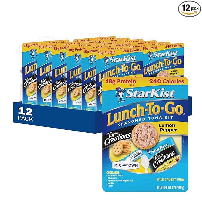 StarKist Lunch-To-Go Tuna Creations, Lemon Pepper Tuna Salad Kit - 4.2 oz Kit, 12 Pack