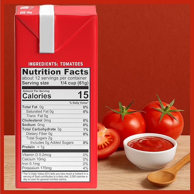 Pomì Chopped Tomatoes 26.46oz (Pack of 12) - Non-GMO, Gluten-Free, BPA-Free - 100% Fresh Italian
