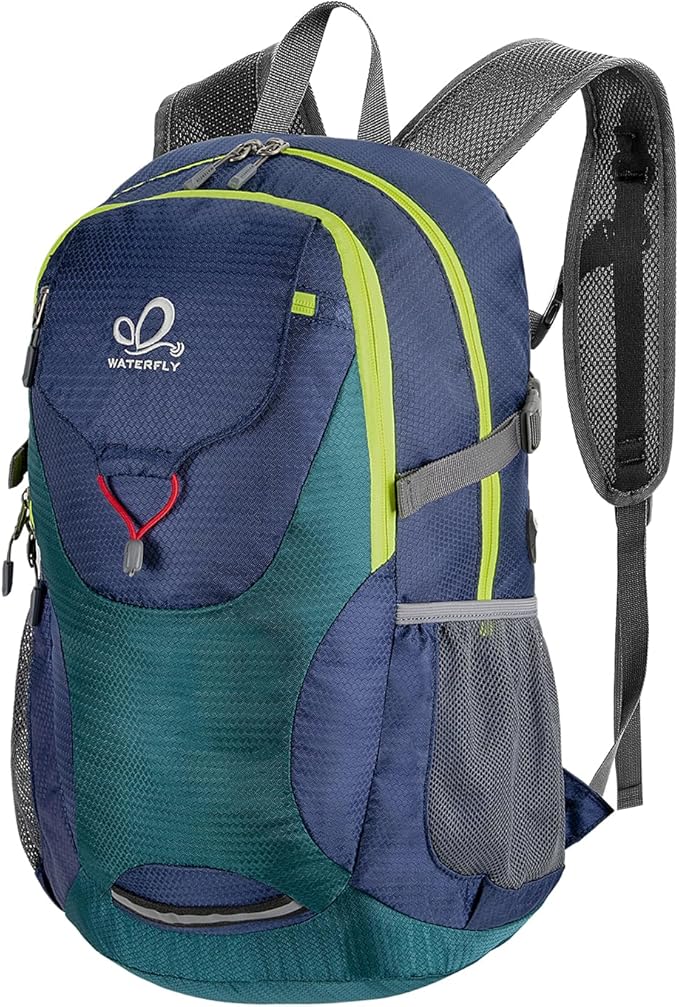WATERFLY Lightweight Packable Hiking Backpack: 30L Foldable Travel Daypack Ultralight Camping Day