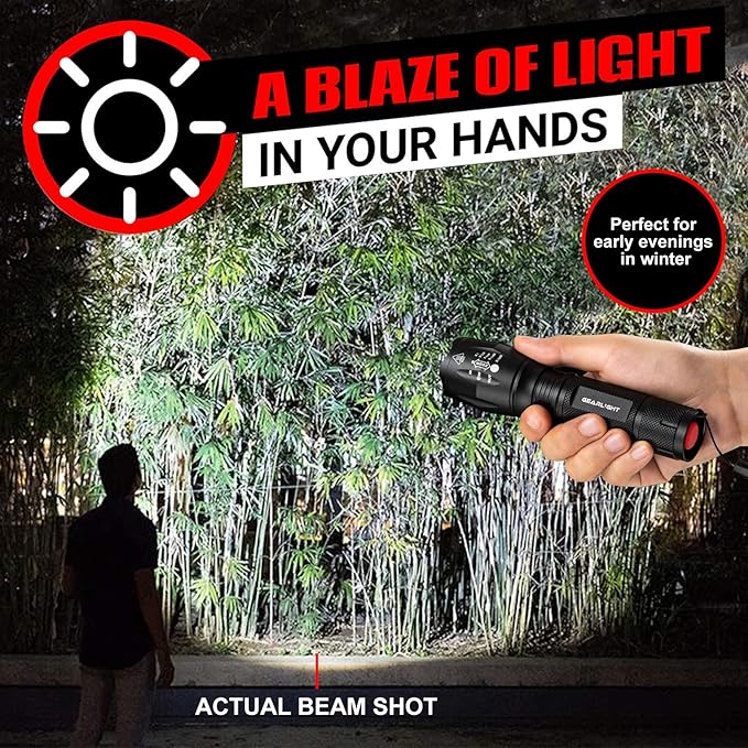 GearLight LED Flashlights - Mini Camping Flashlights with High Lumens, 5 Modes, Zoomable Beam