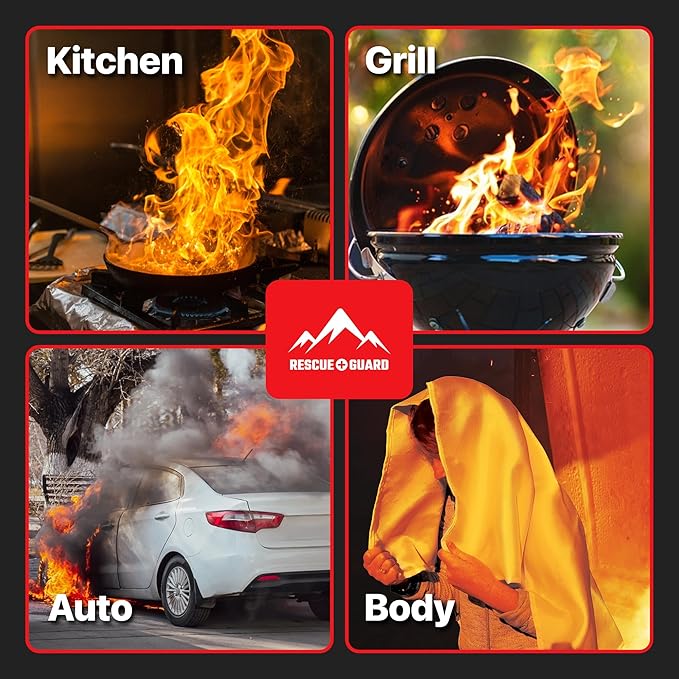 Emergency Fire Blanket - 2-Pack 40?�x40??Stay Prepared With Our Fireproof Blanket Extinguish Flames