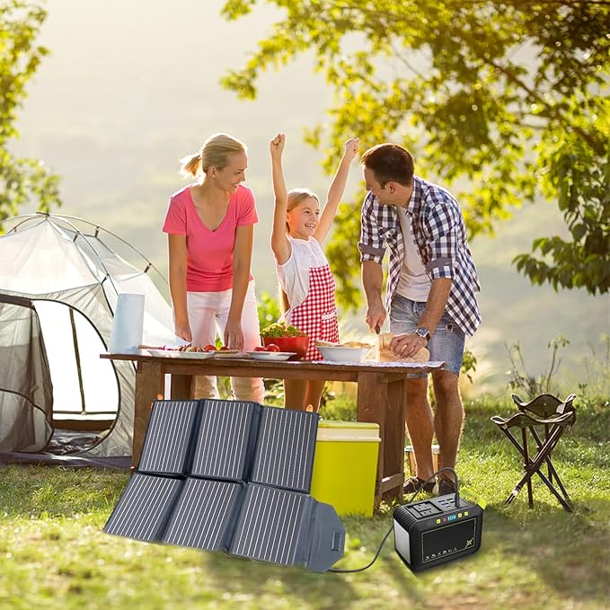 [Upgraded] FlexSolar 60W Portable Solar Panels Chargers QC3.0 USB-A USB-C DC5521 8mm Output