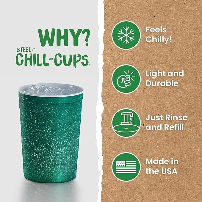 16 oz. Party Cups, Perfect for Cold Drinks, Sturdy & Durable, Disposable and 100% Recyclable, Made