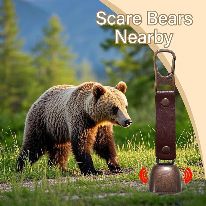 Bear Bell with Magnetic Silencer|Bear Bells for Hiking & Camping|Bear Deterrent Device with