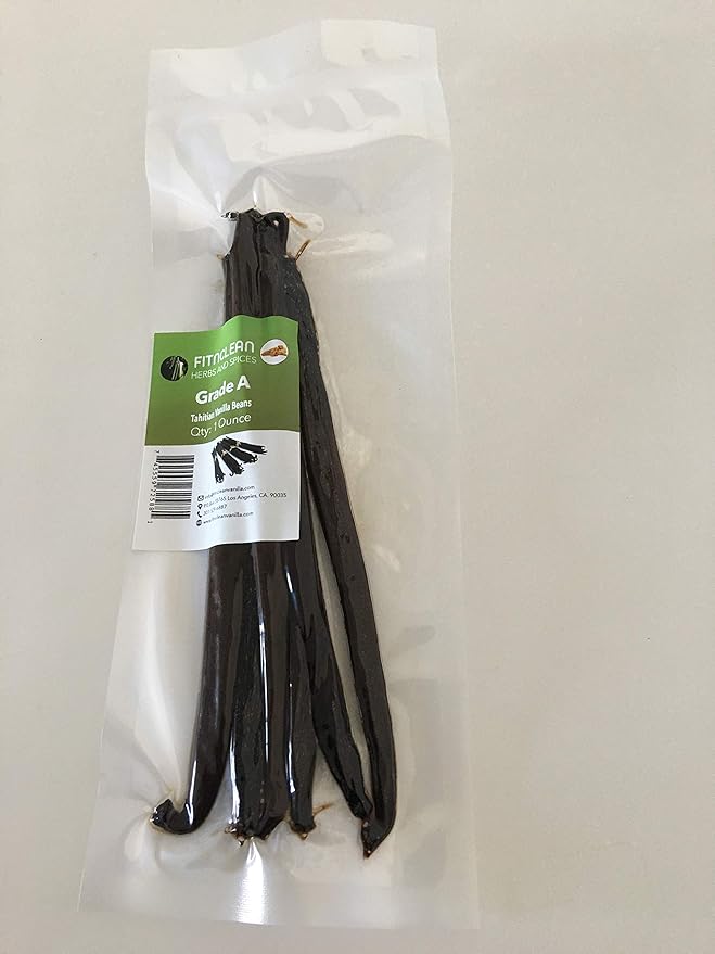 1oz Vanilla Beans Grade A Tahitian for Extract, Cooking and Baking by FITNCLEAN VANILLA| 1 Ounce