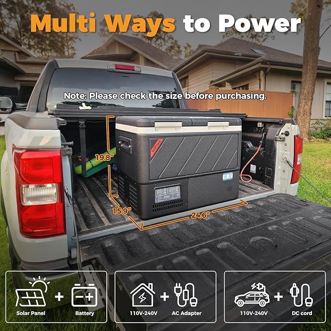 Setpower DT45 Car Refrigerator with APP Control, 48QT(45L) Electric Cooler Dual Zone Fridge