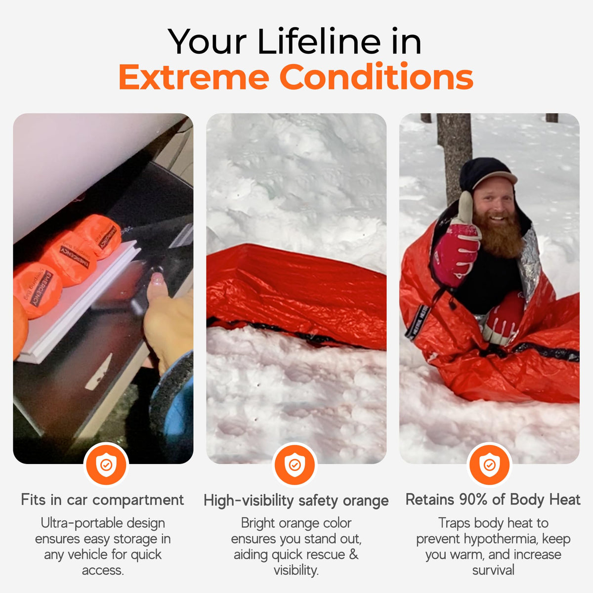 Sierra Madre Emergency Sleeping Bag, Waterproof Thermal Bivy Sack Pack 1